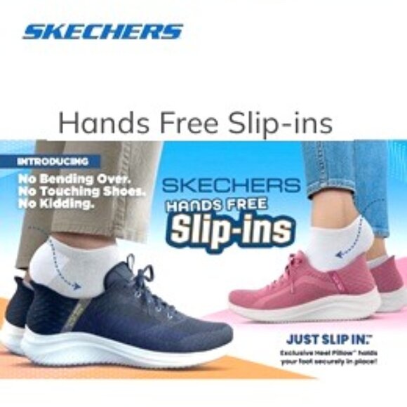 SKECHERS Hands-Free Slip-ins NEW in Box - Navy w/light gray outsole - Size 8 Med - Picture 11 of 16